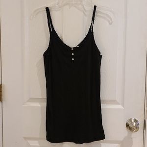 No Boundaries Black Cami with Buttons